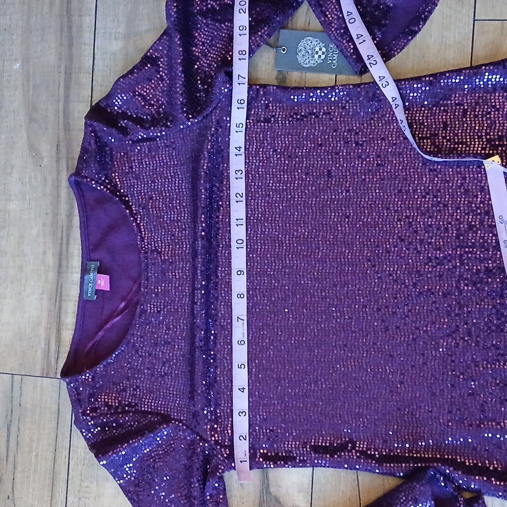NWT Vicent Camuto Women's Purple Cocktail Sheath Dress Flared Sleeves. Size XS - Picture 17 of 17